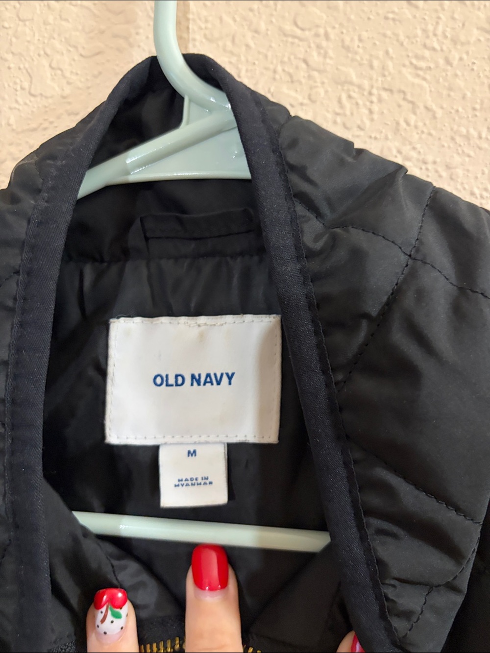 Old Navy Black Quilted Vest with Gold Zipper - Picture 2 of 5